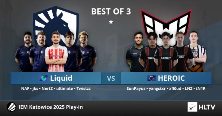 HEROIC перемагає Team Liquid у фінальному матчі 1-го дня на IEM Katowice 2025