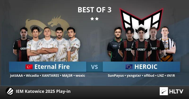 Eternal Fire здобув перемогу над HEROIC у напруженому поєдинку на IEM Катовіце 2025