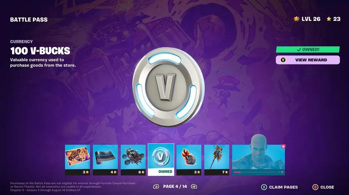Fortnite оголосила про зміни в ціноутворенні V-Bucks та винагороди за Battle Pass