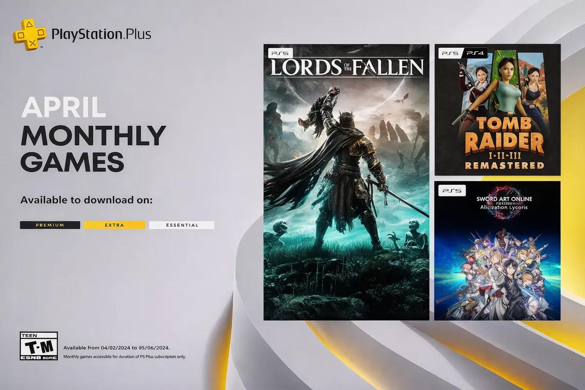 Реліз ігор для PlayStation Plus у квітні 2026 року - Lords of the Fallen, Sword Art Online та Tomb Raider Remastered