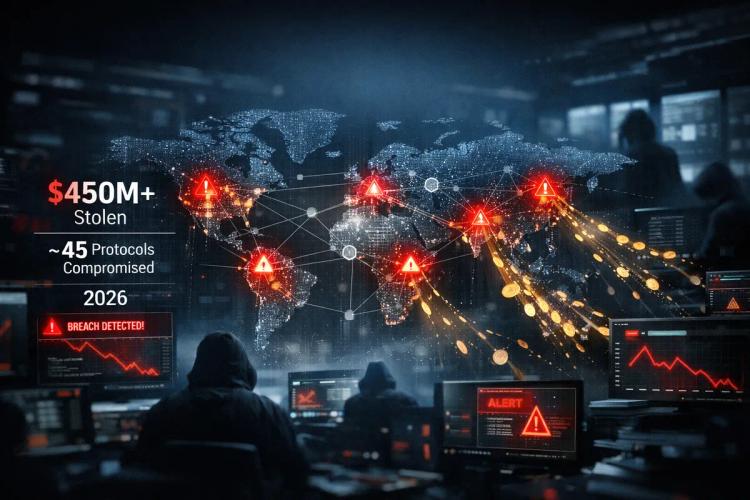Хакери вже вкрали понад 450 мільйонів доларів з приблизно 45 криптопротоколів у 2026 році