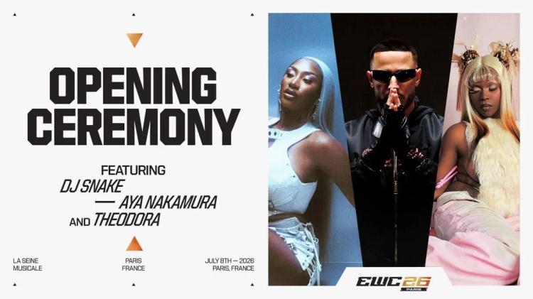 Ая Накамура, DJ Snake та Теодора очолять церемонію відкриття Чемпіонату світу з кіберспорту 2026 року