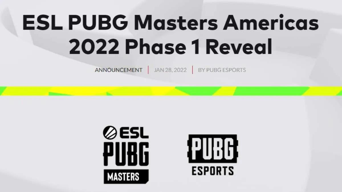 ESL announces PUBG Masters Americas 2022 Phase 1