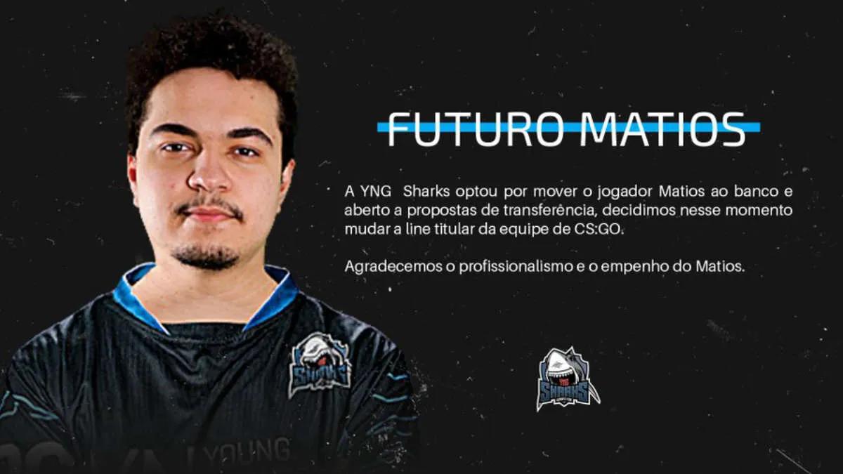 matios left the starting lineup of Sharks Esports