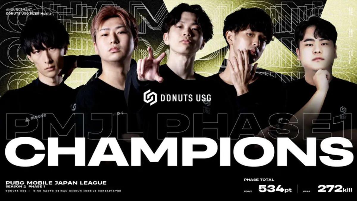 Donuts USG became the champion of PUBG Mobile Japan League Season 2: Phase 1