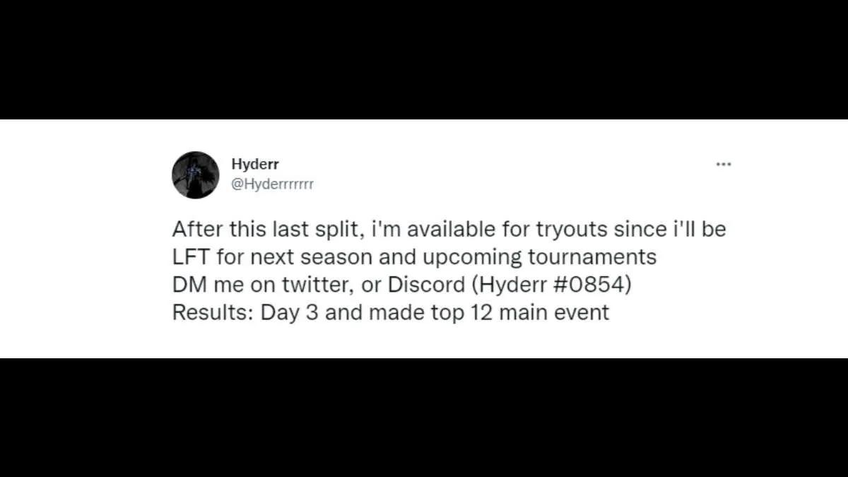 Hyderr left Wolves Esports