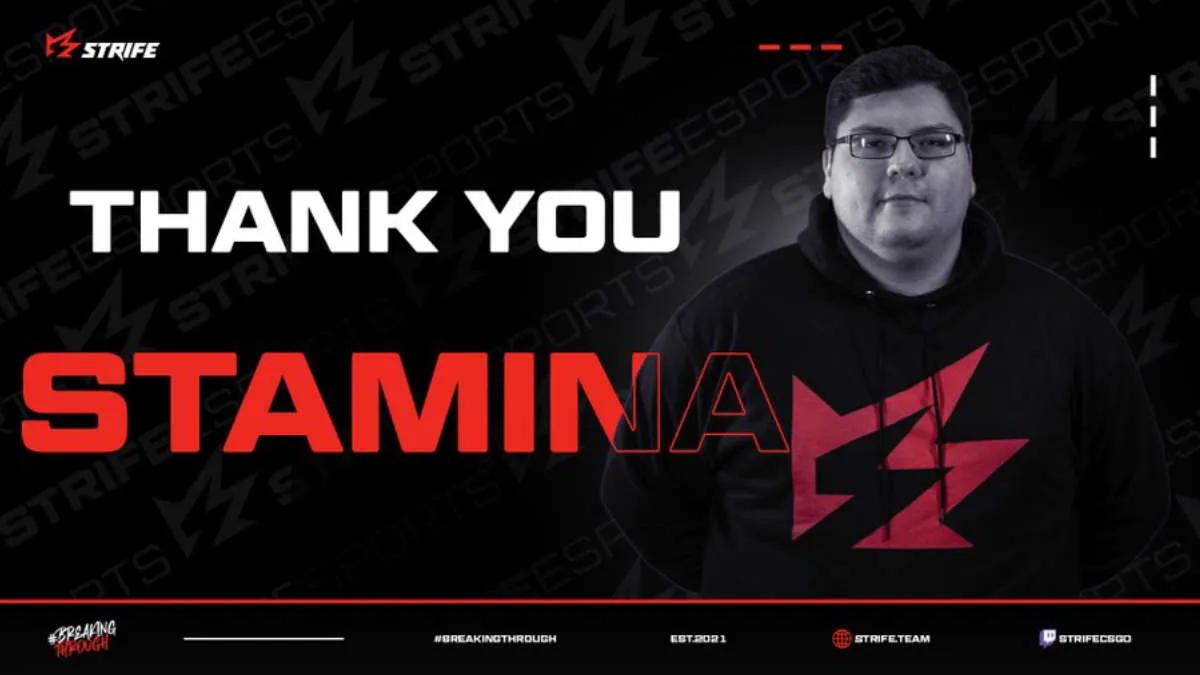 stamina left the starting roster of Strife Esports