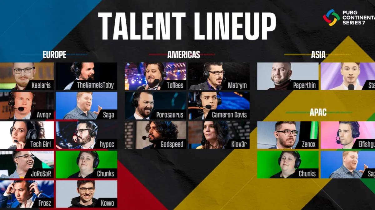 PUBG Continental Series 7 Talent Lineup Revealed