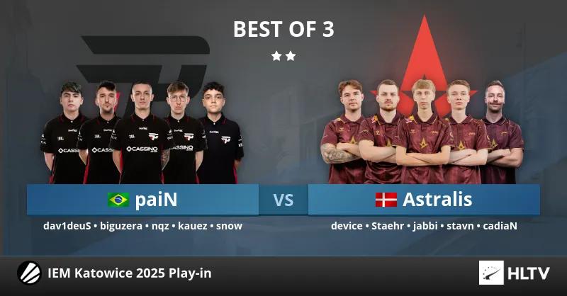 Astralis забезпечила собі місце на груповому етапі IEM Katowice 2025 завдяки Win Over PaiN Gaming