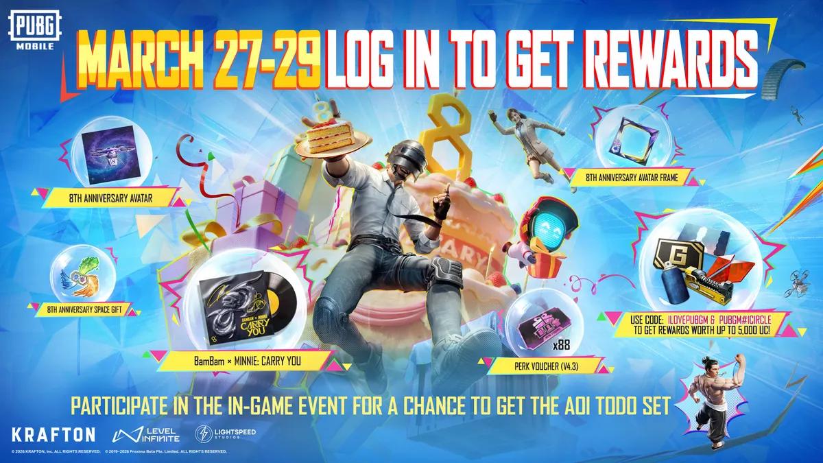 PUBG MOBILE розпочинає святкування 8-ї річниці ексклюзивними нагородами та подіями