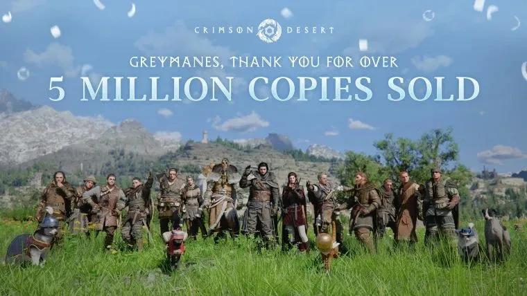 Crimson Desert перевищила 5 мільйонів продажів - новий комерційний рубіж для екшн-рольової гри