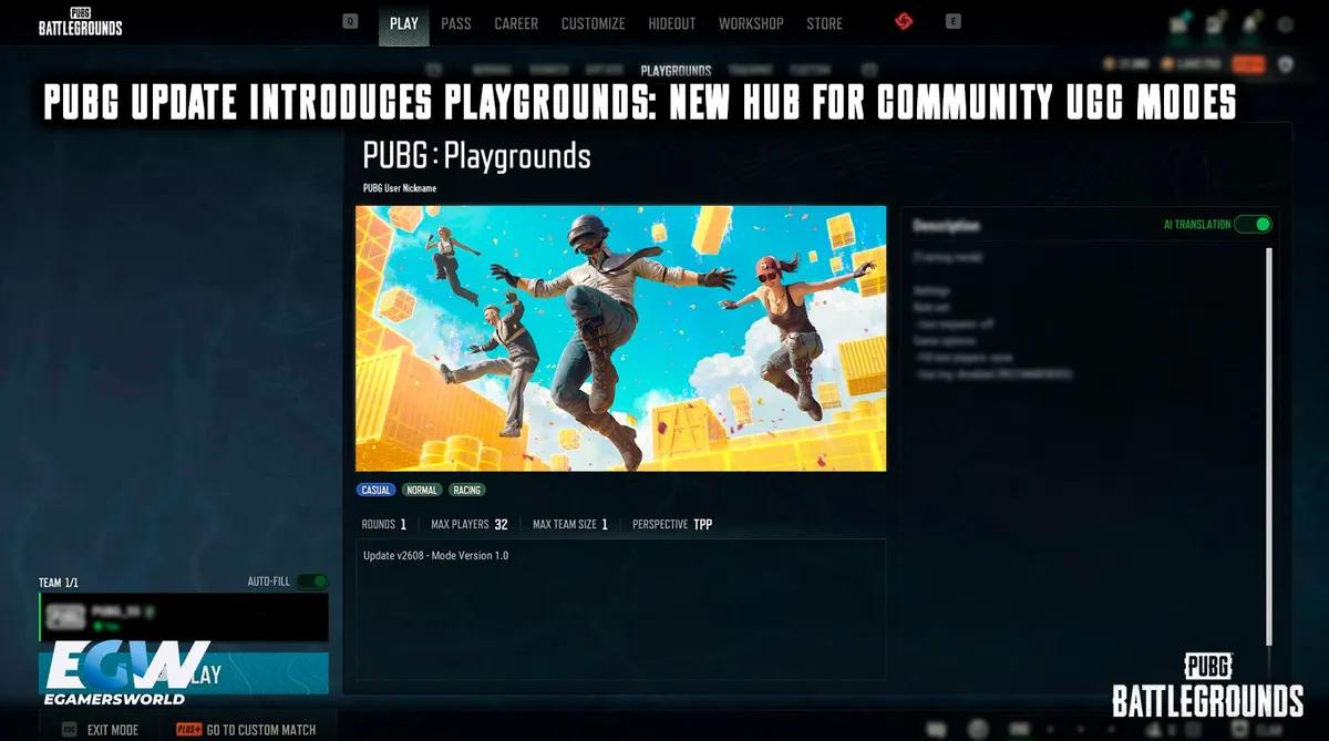 Оновлення PUBG представляє «Playgrounds»: новий центр для режимів, створених користувачами спільноти