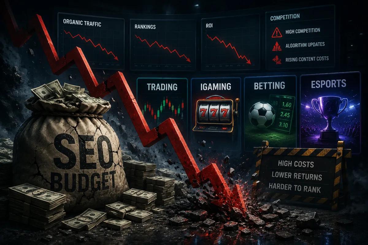 Чому високий SEO-бюджет більше не гарантує зростання у Trading, iGaming, Betting та Esports-медіа