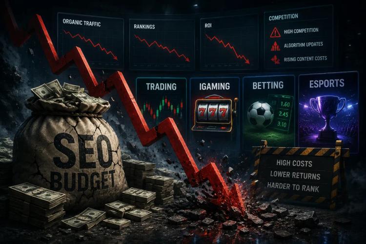 Чому високий SEO-бюджет більше не гарантує зростання у Trading, iGaming, Betting та Esports-медіа